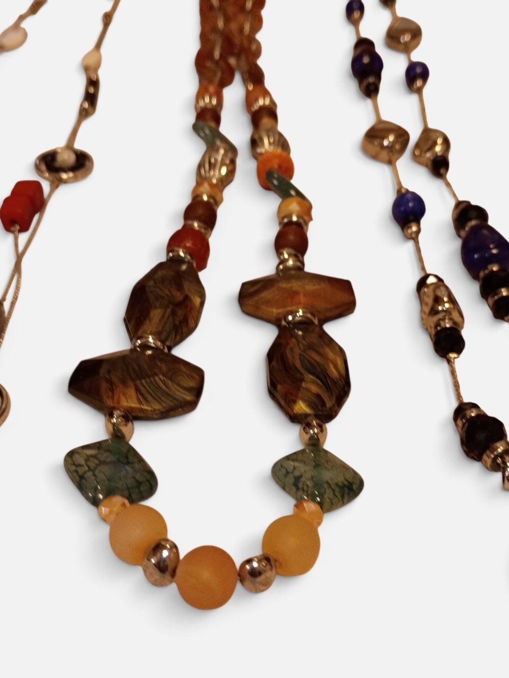 Chico's Multi-Necklace Set with Red, Green, Blue & Gold Accents - Picture 3 of 6